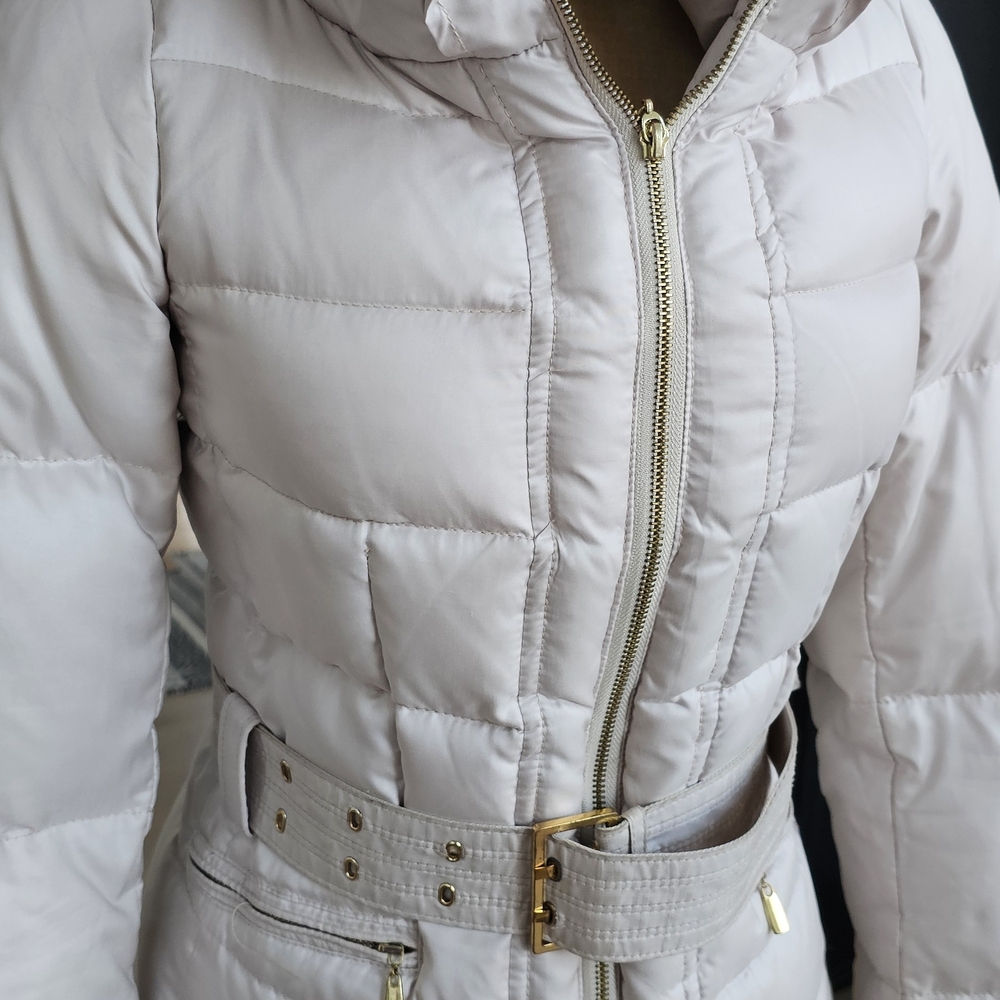 Zara Women's Quilted Puffer Jacket Down Filled with Belt - Picture 12 of 12
